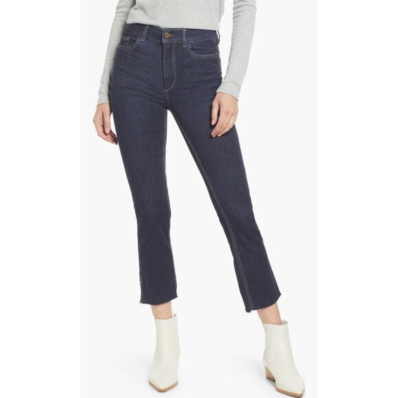 DL1961 Womens Mara Instasculpt Raw Hem Ankle Straight Jeans Snyder Wash size 26 - Picture 1 of 16